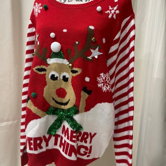 CHRISTMAS  UGLY SWEATER RUDOLF THE RED NOSE REEINDER - Picture 4 of 10